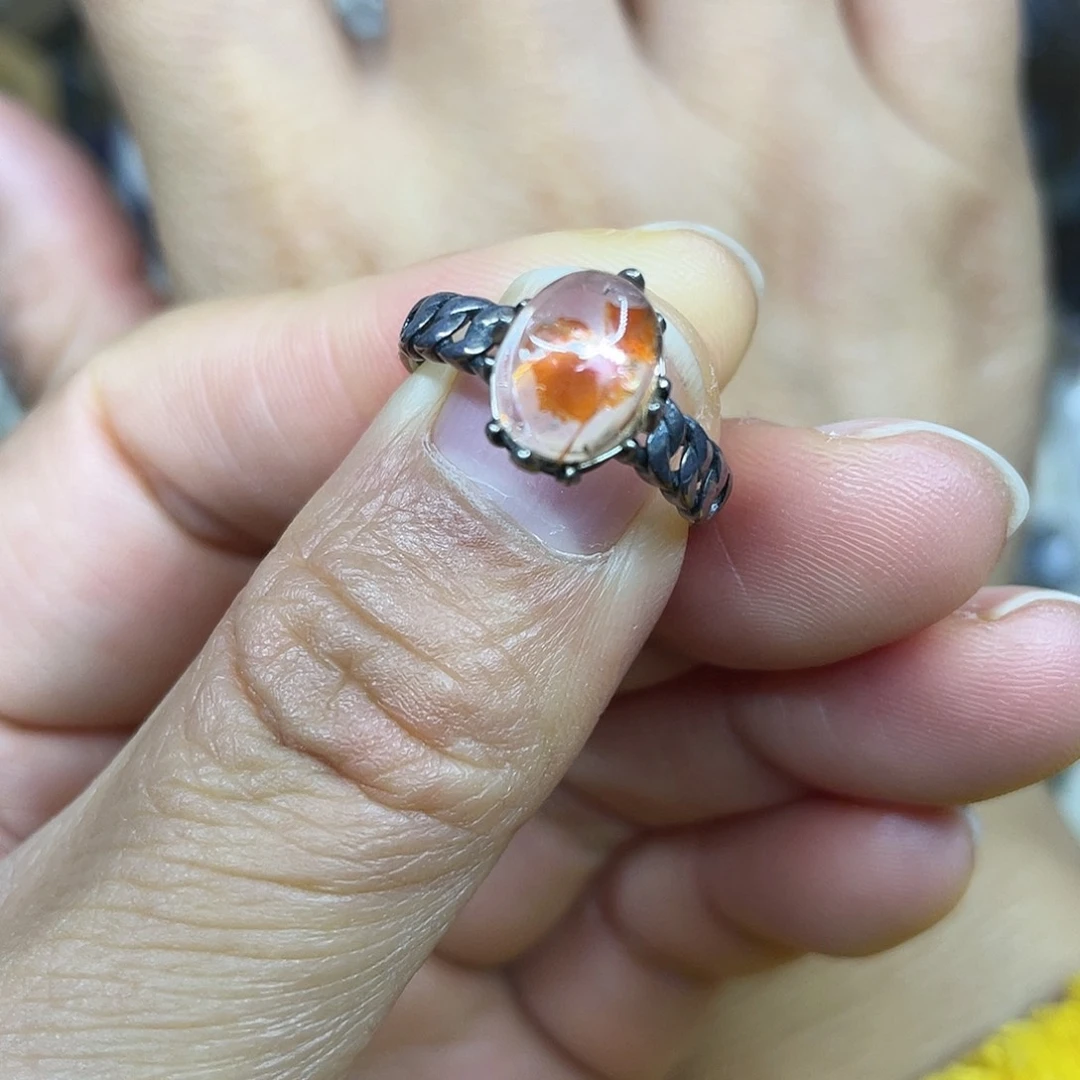 【闪购商品】银S925镶嵌珠宝半成品水晶戒指