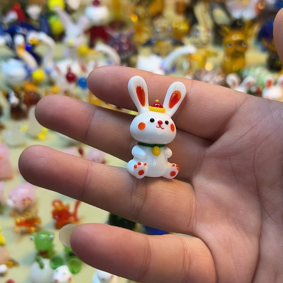 玻璃手工琉璃小摆件 小兔子