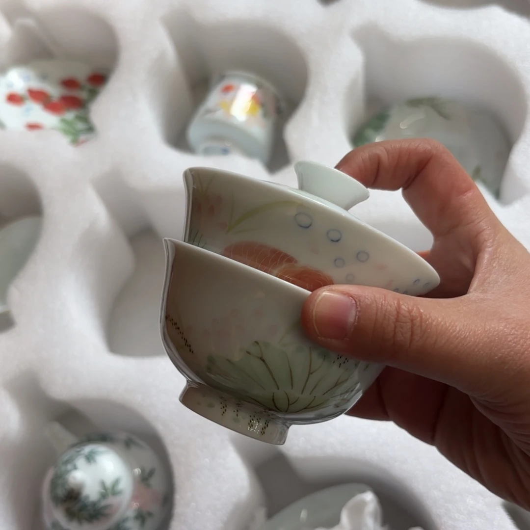 瓷鱼盖碗 鱼杯福利……