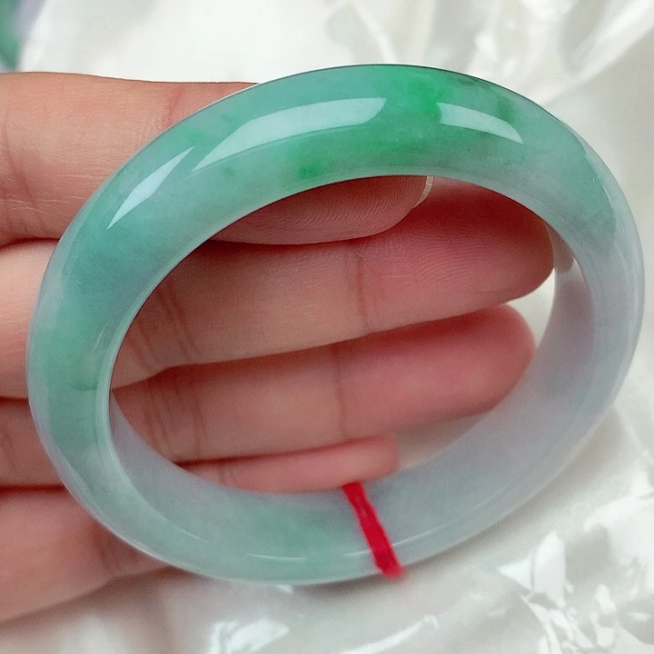 翡翠未镶嵌手镯56～57春彩正圈手镯