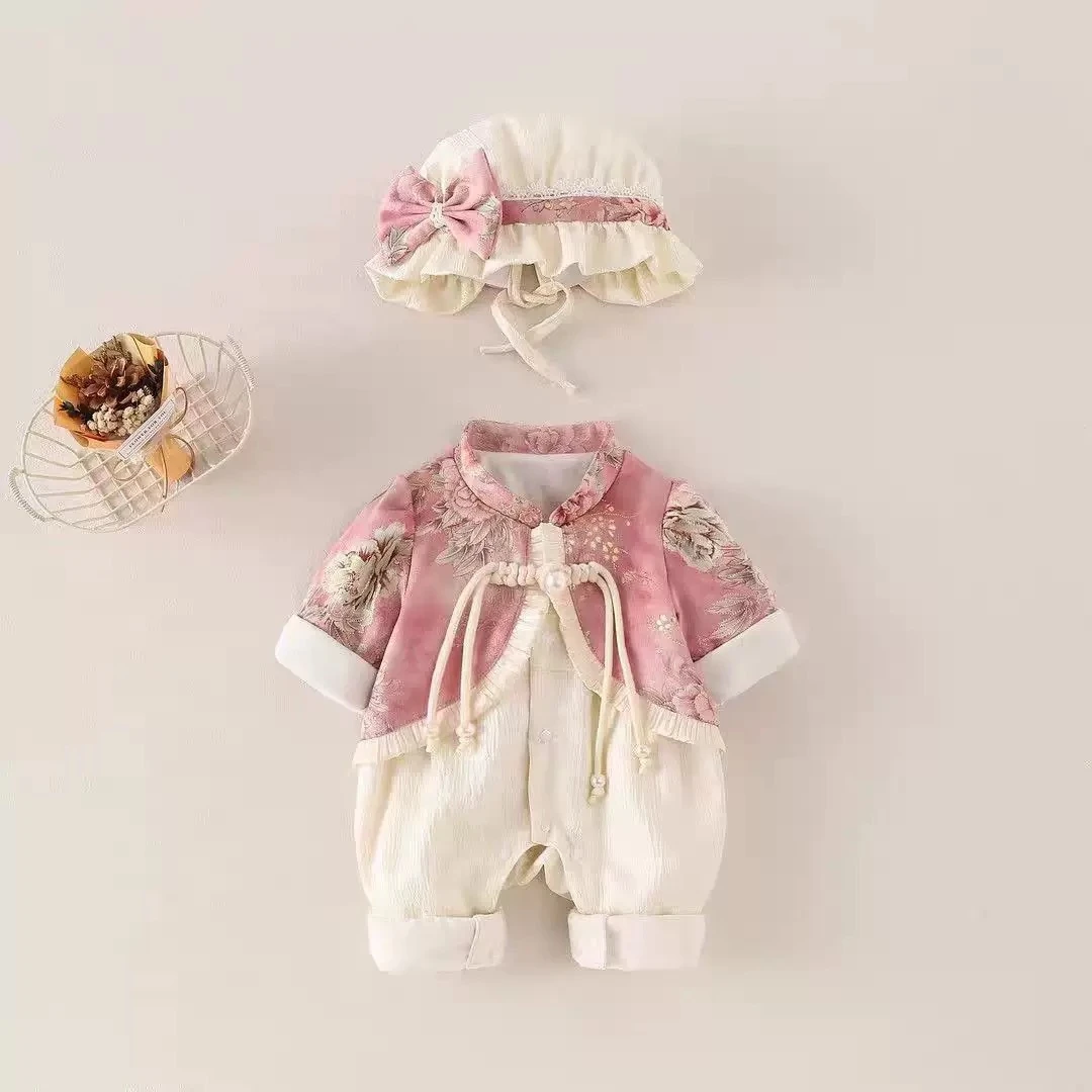 春秋季婴幼儿国风新中式国风双层外出服满月周岁生日宴礼服