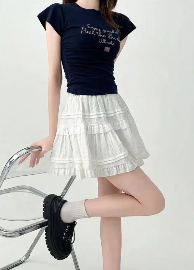 【短款蓬蓬裙】白色芭蕾风春夏季高腰小个子荷叶边蛋糕蓬蓬短裙