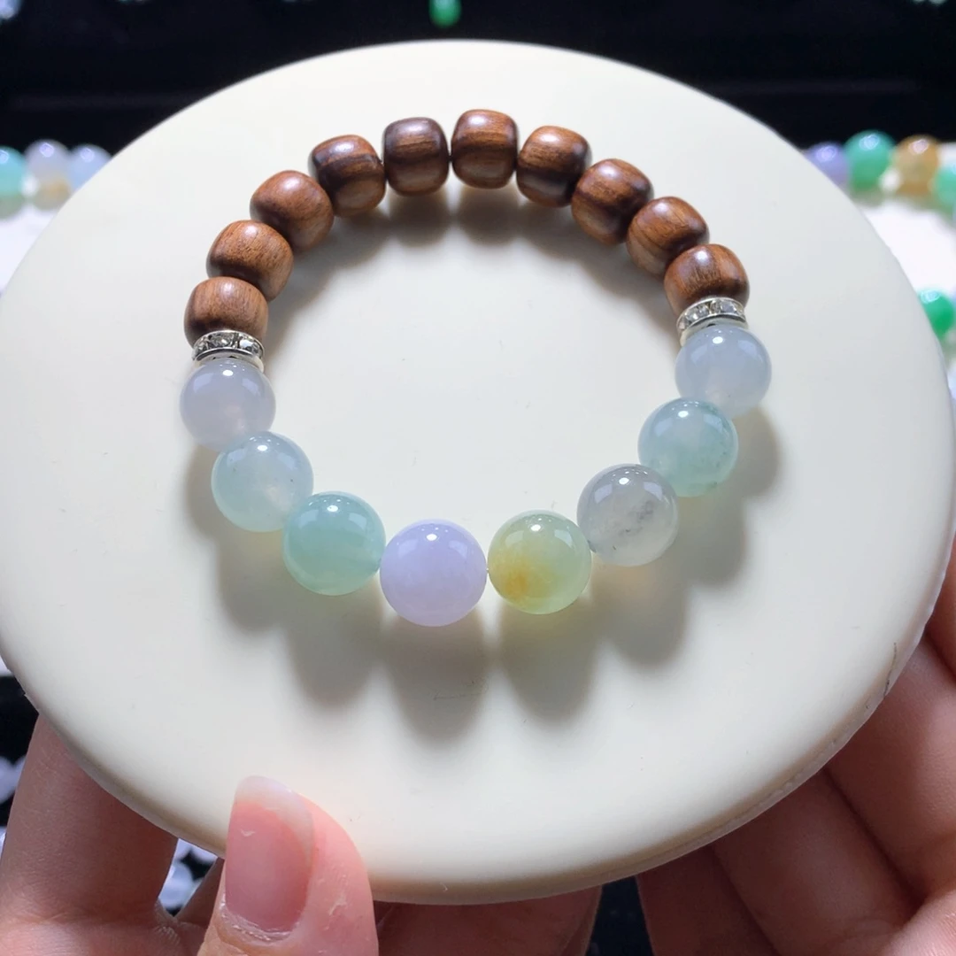 翡翠手链未镶嵌果冻半串