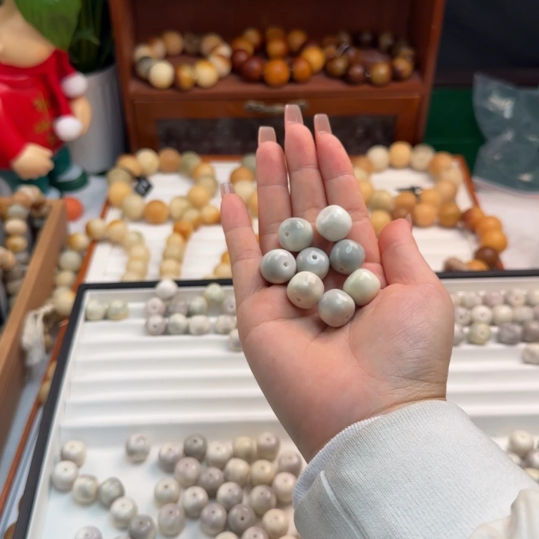 菩提根/象牙果手串晨****a卡14桶珠香芋定制款不退不换