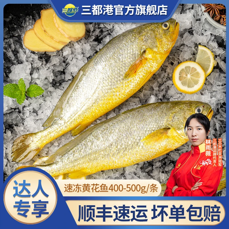 三都港速冻黄花鱼400-500g/条 宁德原产地新鲜大黄鱼【达人专享】
