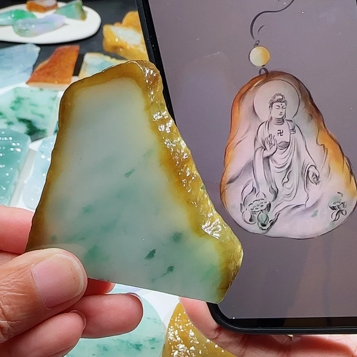 定制翡翠未镶嵌翡翠挂件