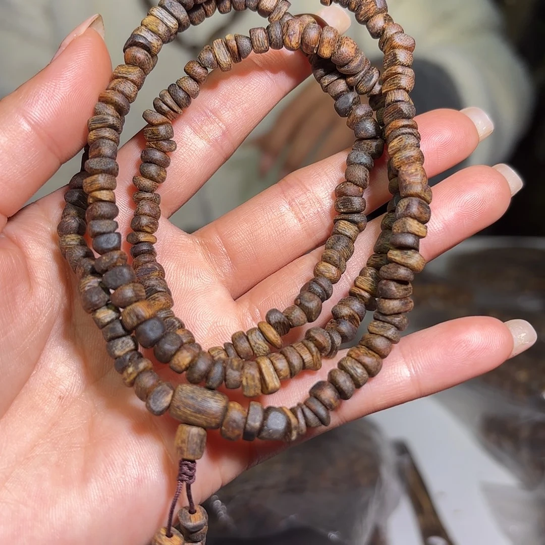 沉香手串奇楠沉香紫琪随形多圈17