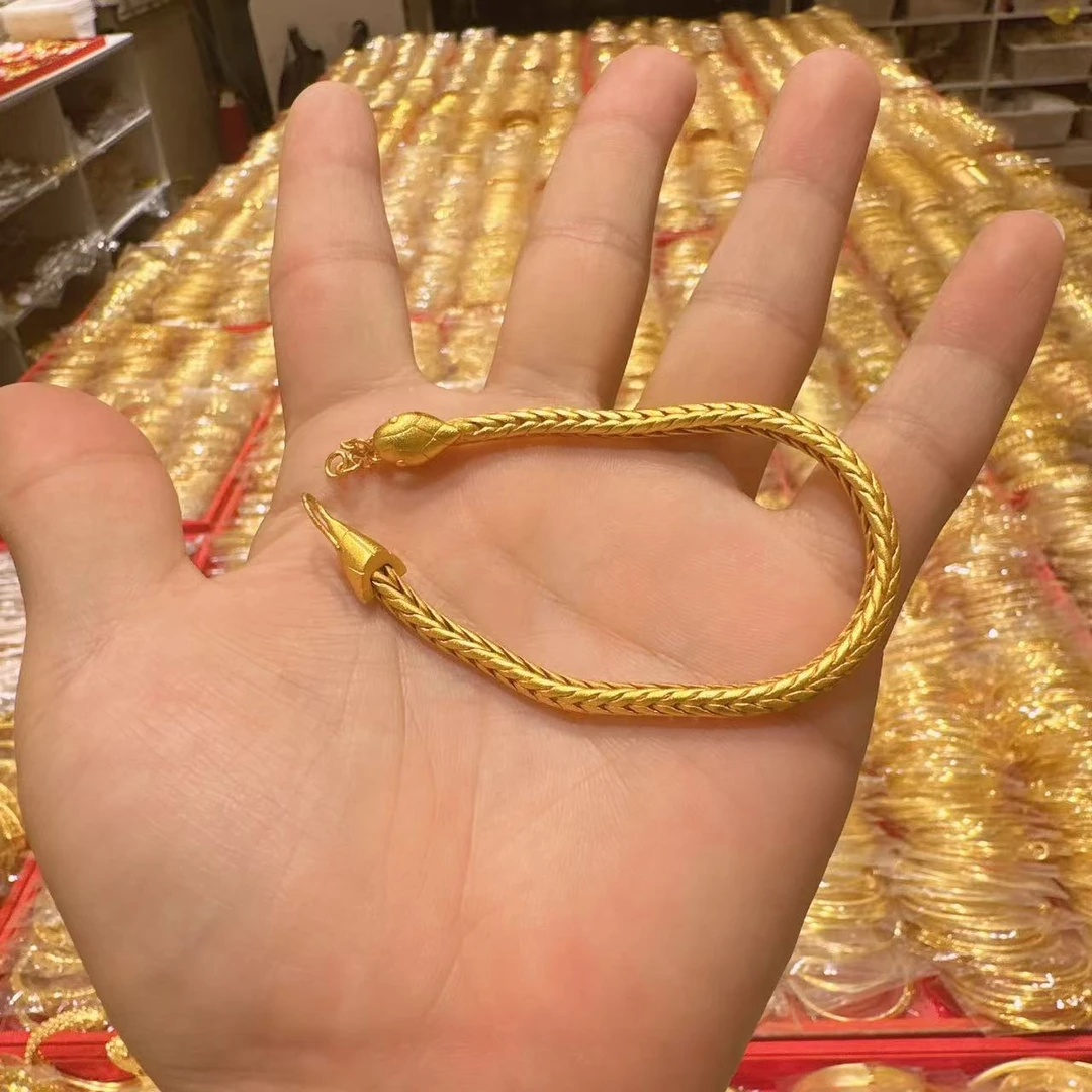 【丁老头甄选】金色蛇骨手链20104