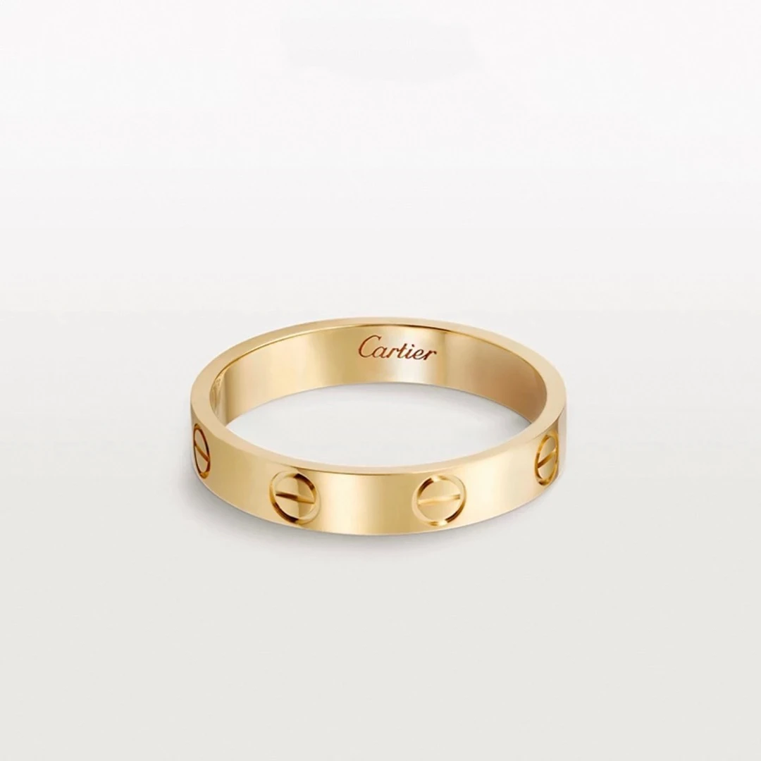 99新 Cartier/卡地亚 18k黄金Love窄版戒指