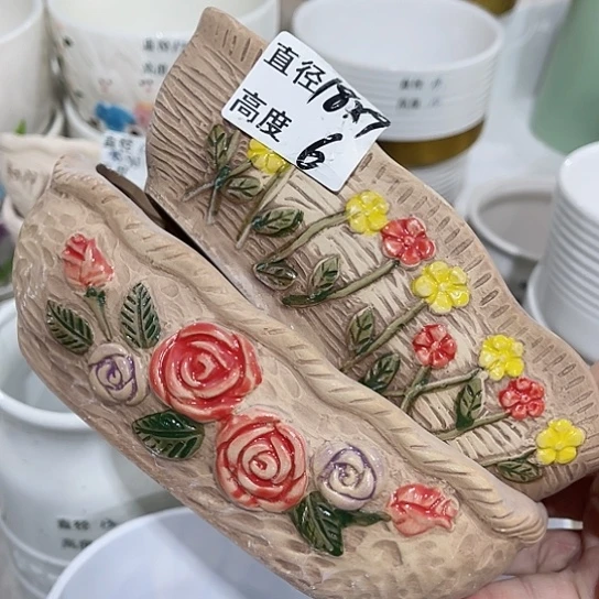 多肉绿植陶瓷花盆9.9包邮，有孔