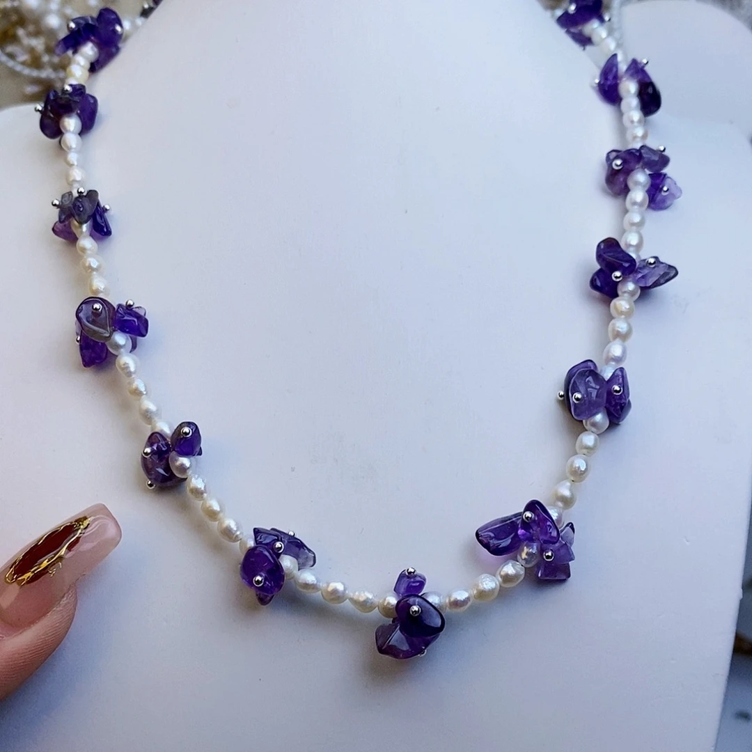 淡水珍珠颈饰银S925镶嵌