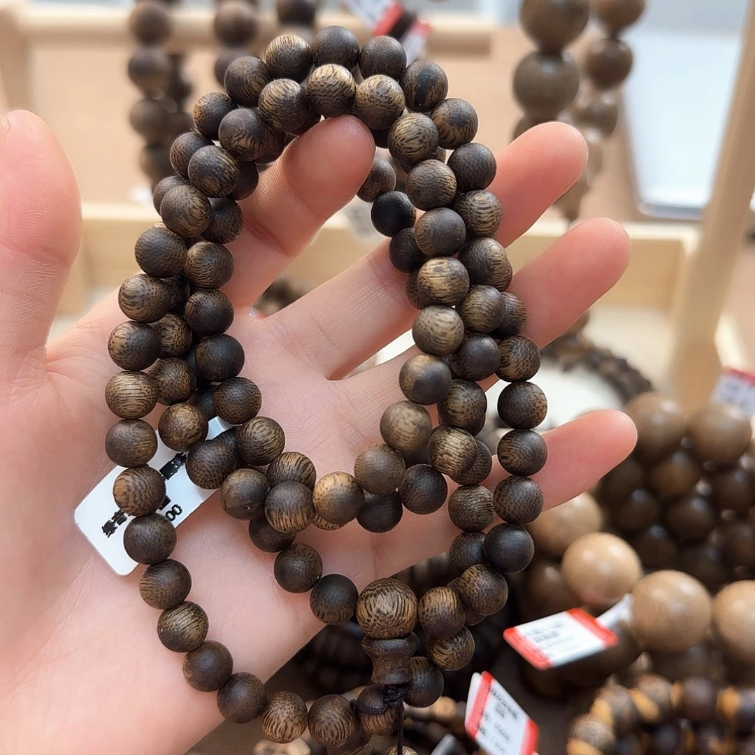 手串沉香海南沉香绿棋圆珠0.8多圈多样性发一