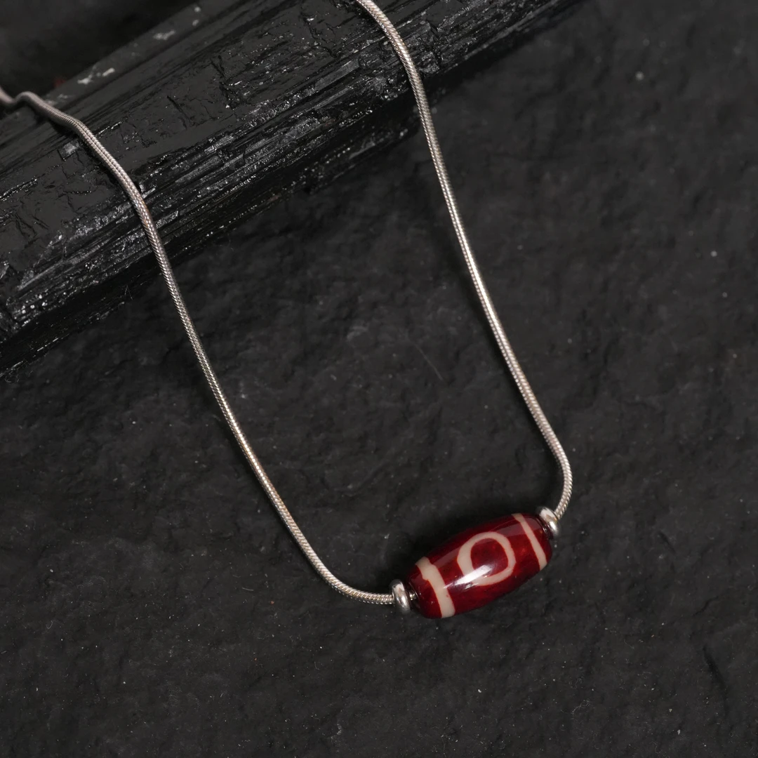 链子925银 【天地人缘】红色珠珠 百搭日常轻松款精致银细链 陆叁人