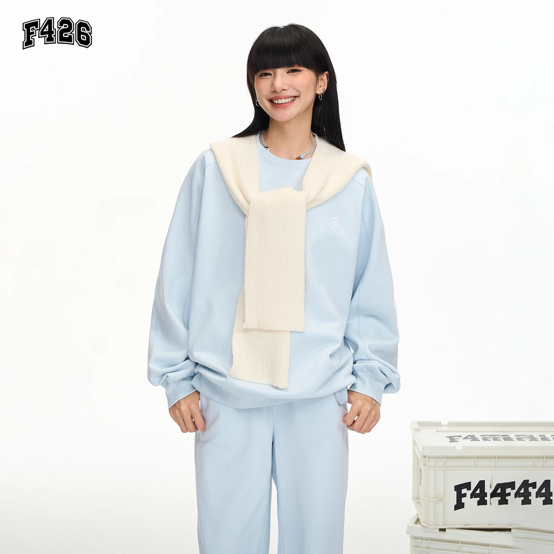 F426国潮牌情侣休闲简约毛织披肩基础绣线套装7463 7464 达