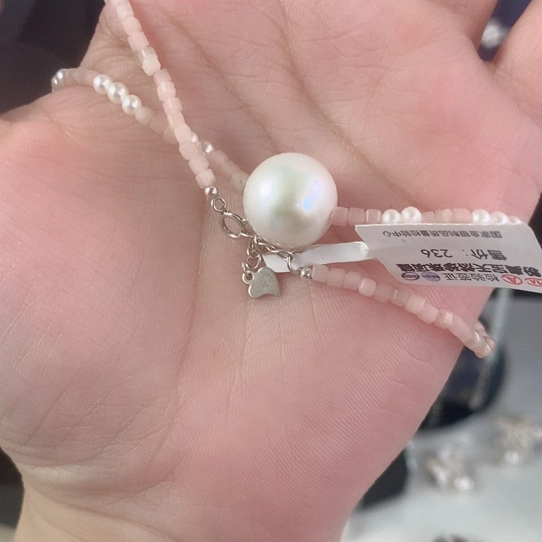 淡水珍珠银S925镶嵌颈饰