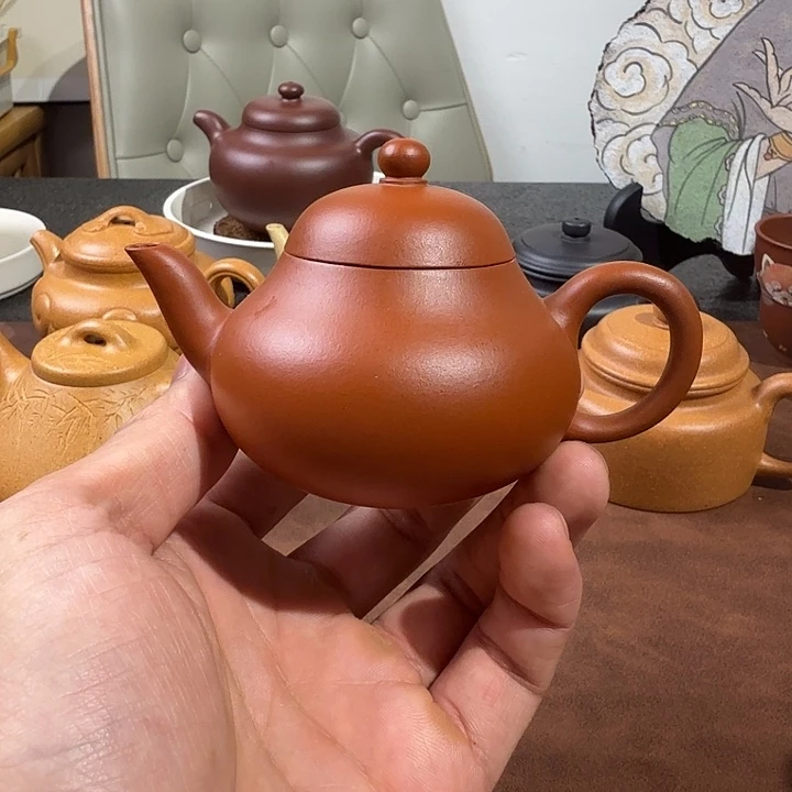 茶壶紫砂生砂朱泥梨形