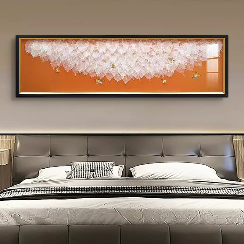 货.实物菩提叶床头装饰画现代轻奢沙发背景墙实物菩提叶43150