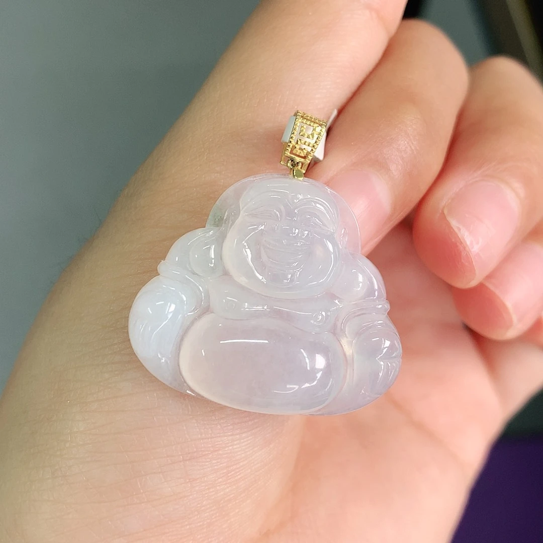 颈饰18K金镶嵌翡翠25.5-30-6