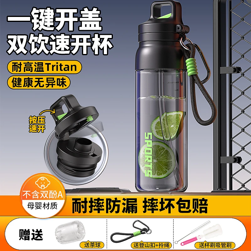 Tritan运动水杯大容量2025新款男女便携骑行户外水壶学生塑料杯子