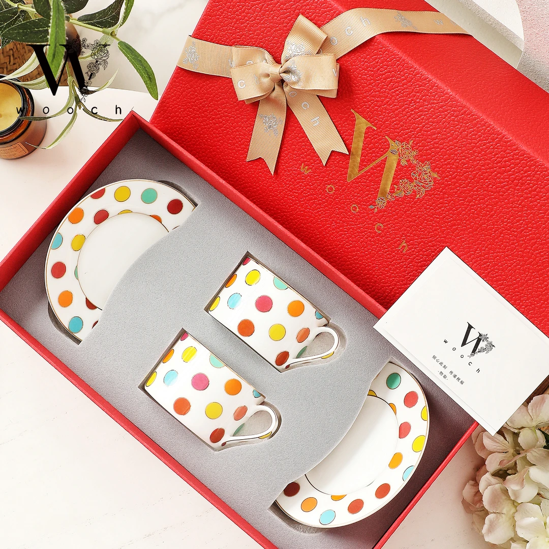 WOOCH抒色系列杯碟对杯礼盒装高颜值精致咖啡杯新婚乔迁圣诞礼物