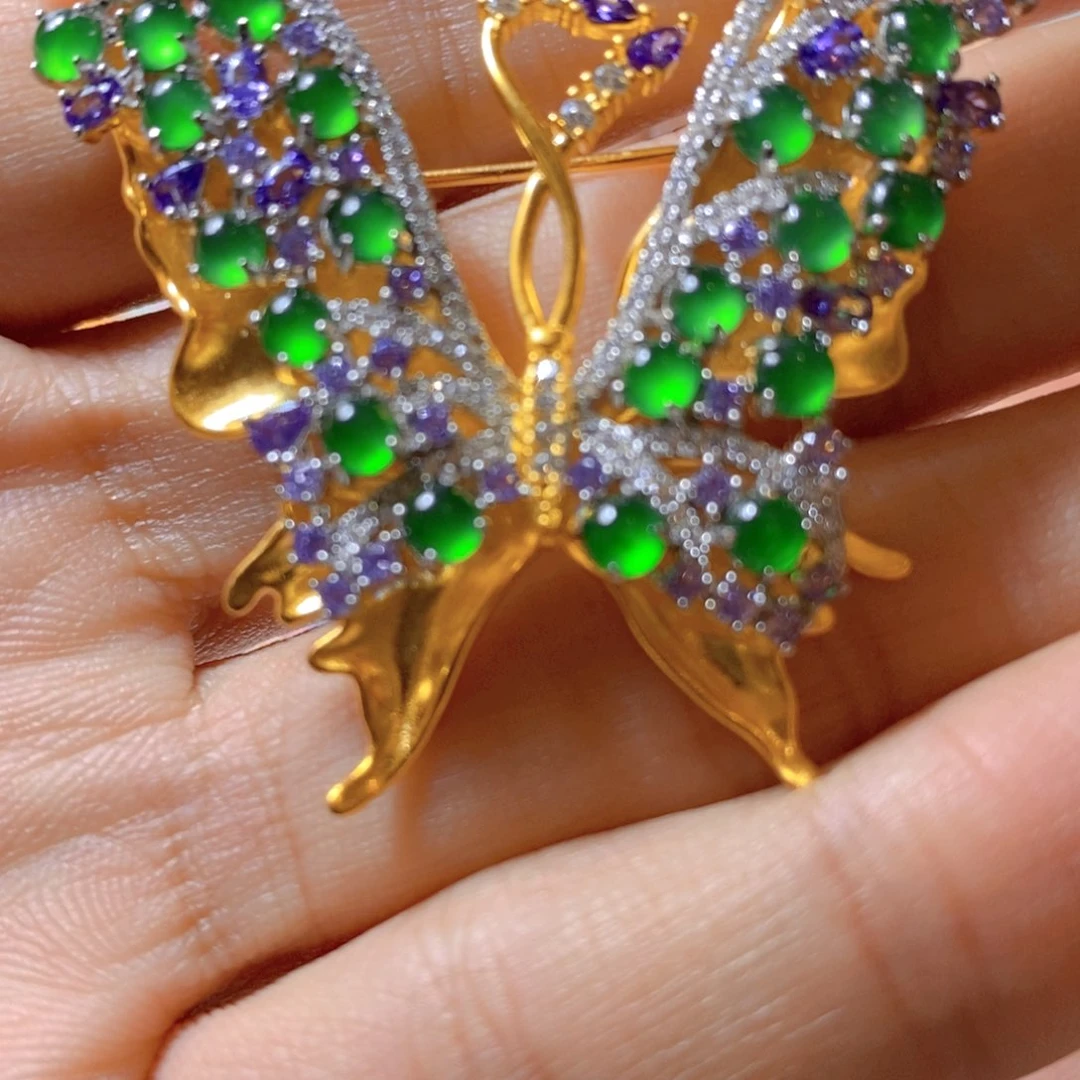 翡翠颈饰银S925镶嵌天然翡翠