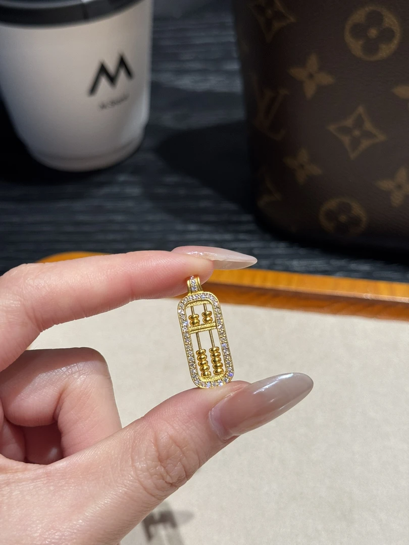 足金999 点钻珠珠算盘（不含链）