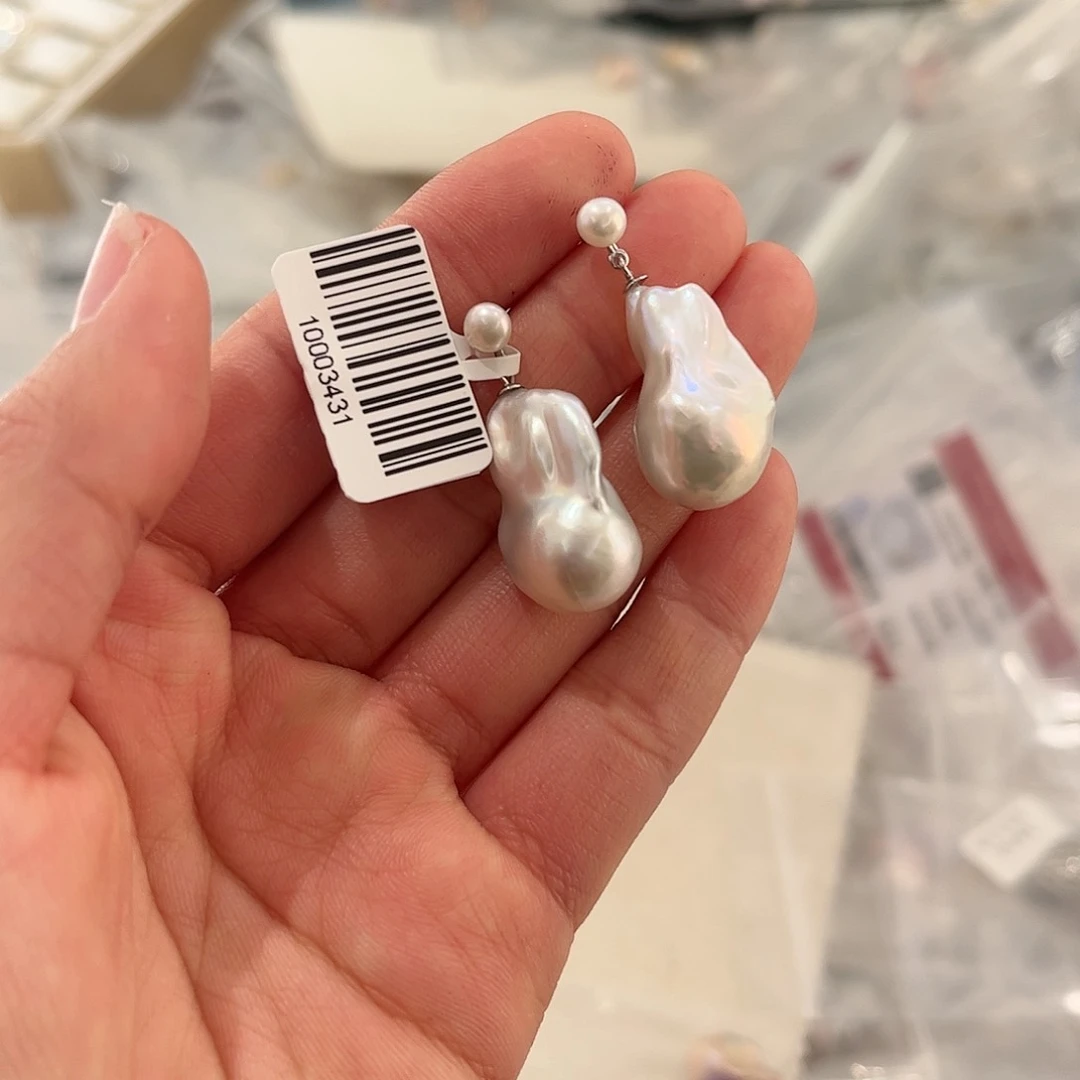 淡水珍珠耳饰合金