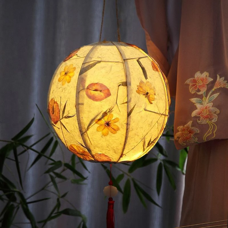 蛇年灯笼手工制作元宵节灯笼DIY材料包手提发光花灯宫灯