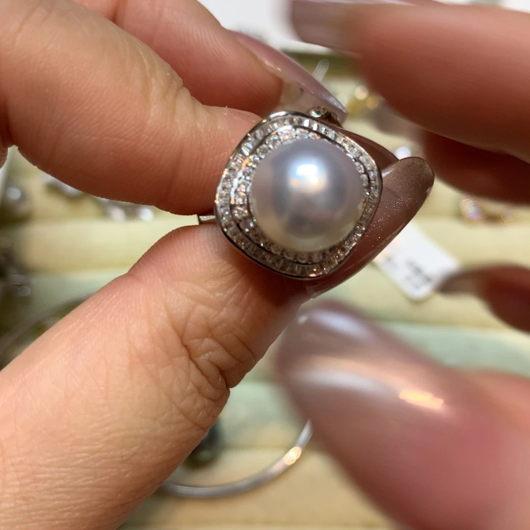 海水珍珠戒指银S925镶嵌