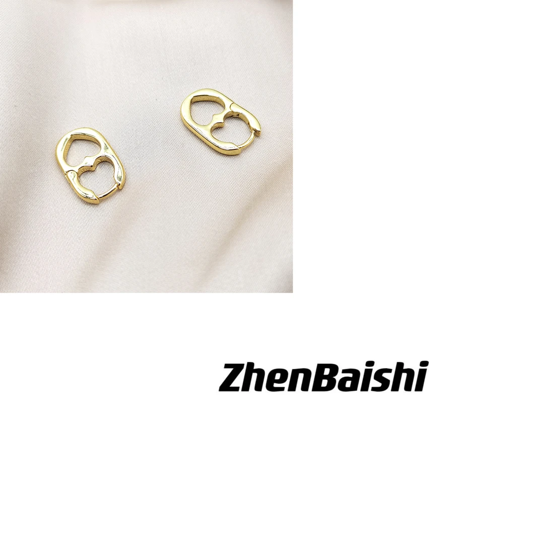 合金合成锆石耳饰 猪鼻子款时尚百搭耳钉【哎呦家18677】