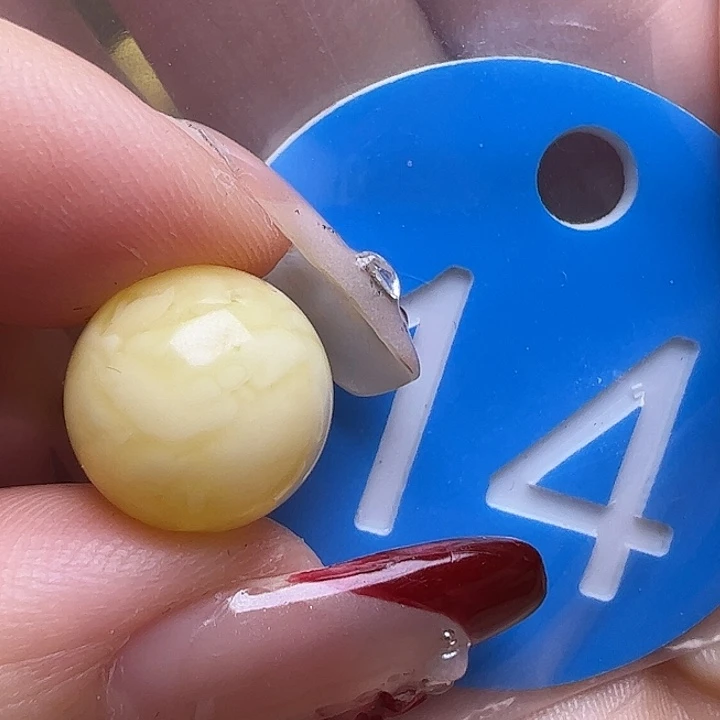 蜜蜡未镶嵌珠宝奇石11.6mm金瓷白圆珠