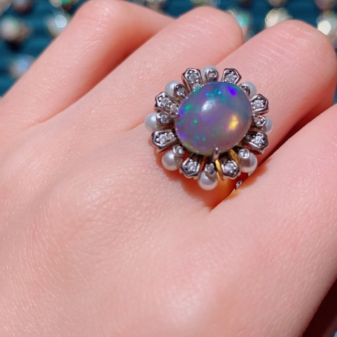 欧泊欧泊戒指银S925镶嵌