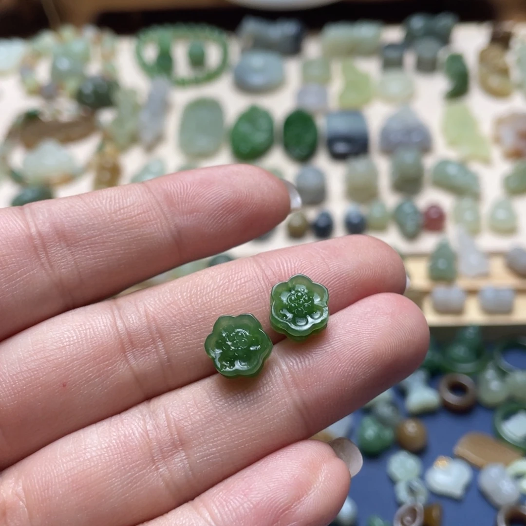 和田玉足银镶嵌吊坠(不含链)