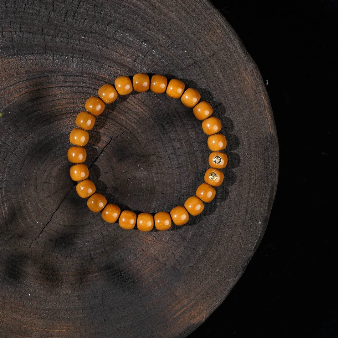 【启承严选】秋水  紫金鼠黄皮老型手串 双金标款    QS011