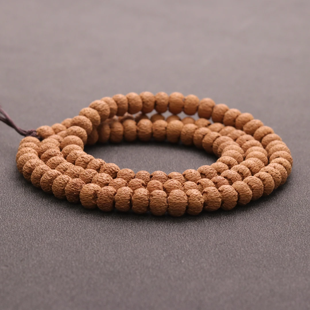 S0924-2【山地磨盘莲花】原生态粗纹磨盘莲花菩提108手串（送工具）