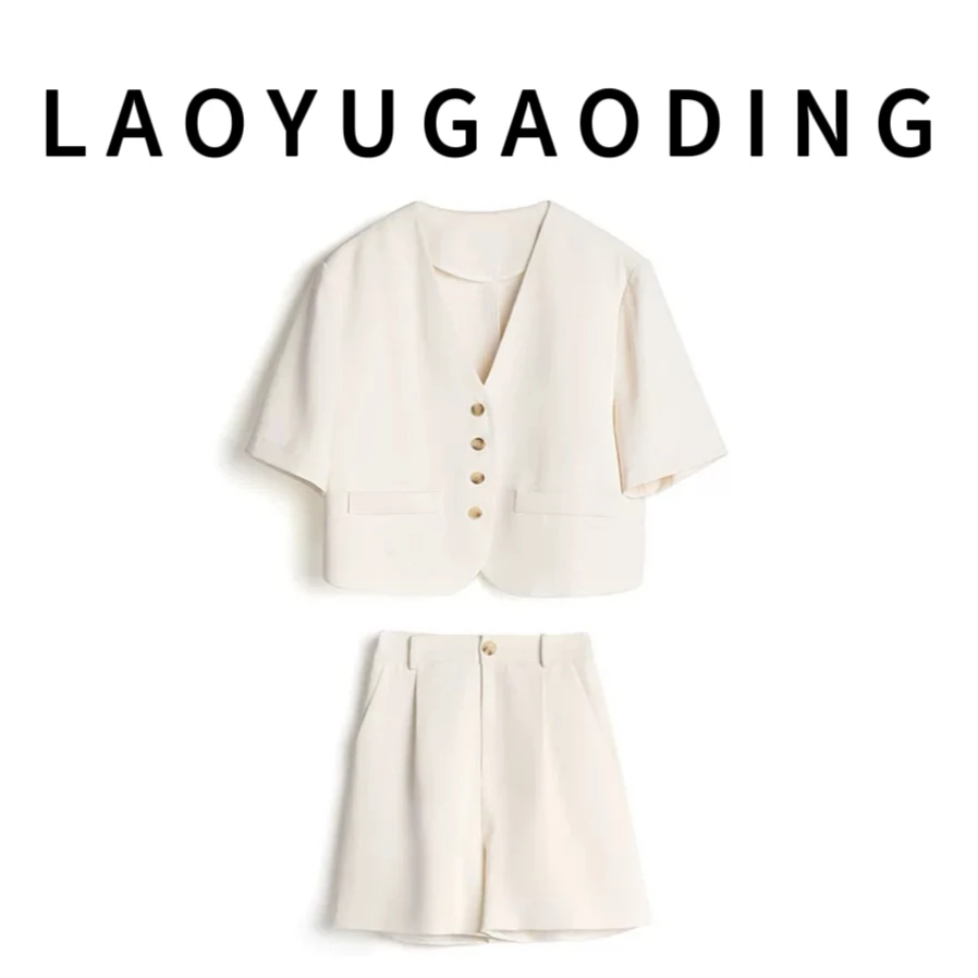 【LAOYUGAODING】高品质-23239夏季新款薄款西装短裤套装时尚外套