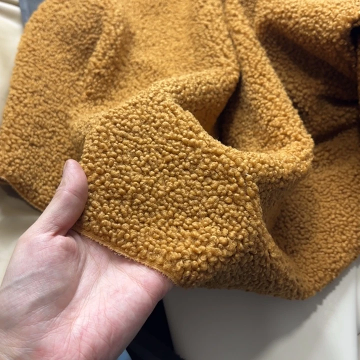 混纺焦糖色1米环保羊羔毛1米