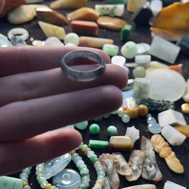 魚***飛翡翠未镶嵌戒指翡翠戒子