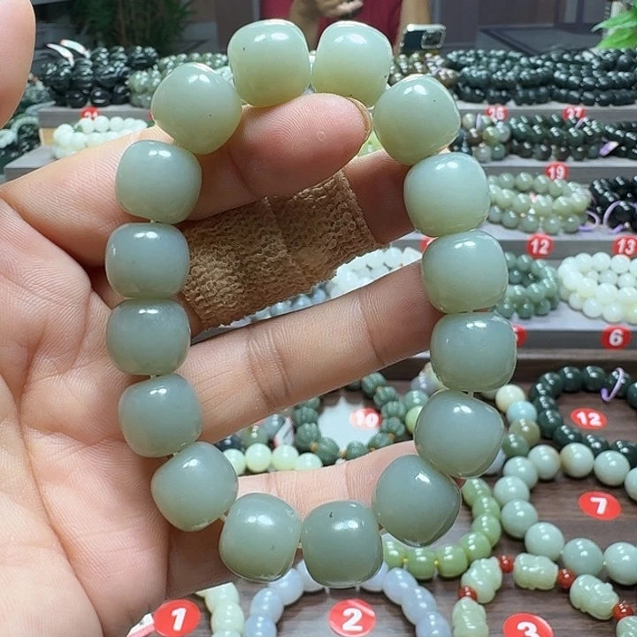 未镶嵌手链和田玉新疆且末蓝青花老型卡14