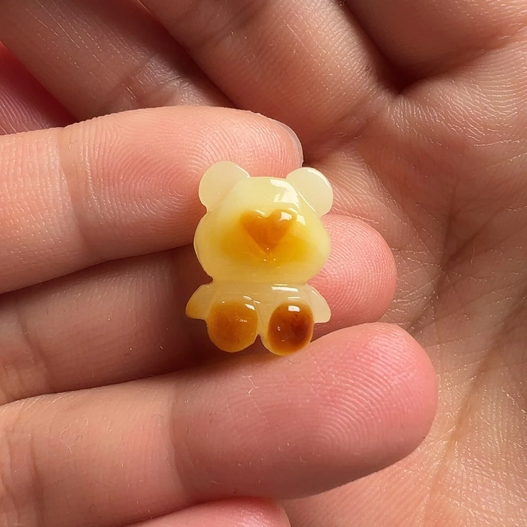 蜜蜡颈饰未镶嵌小熊（打孔不退换）