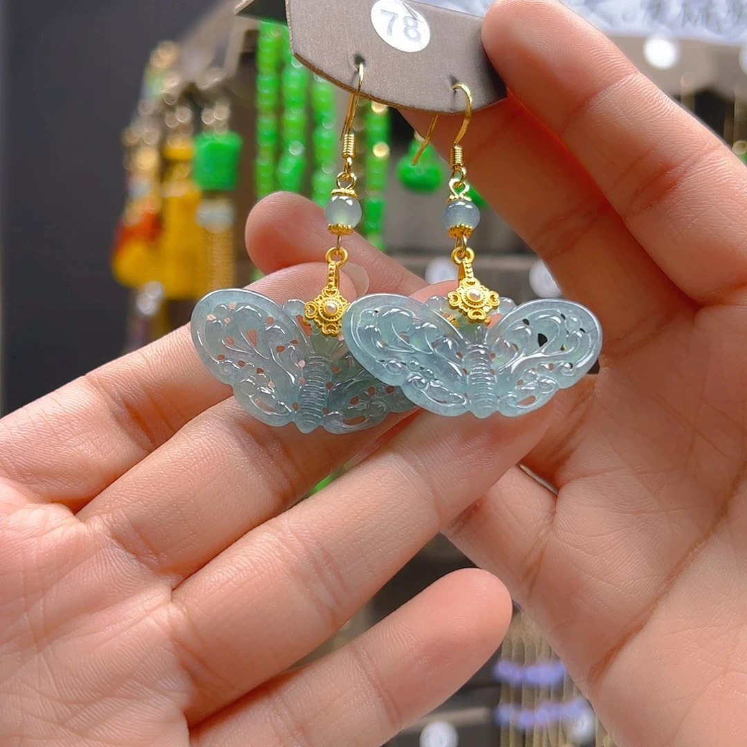 翡翠合金耳坠翡翠