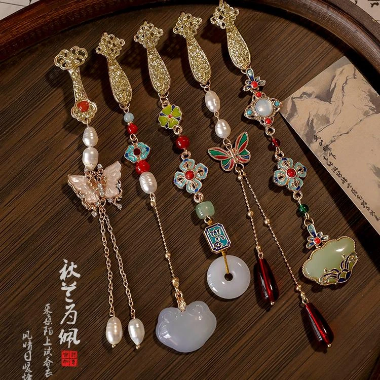 国风新中式旗袍压襟挂饰复古高级感如意吊坠衣服挂件流苏发夹饰品