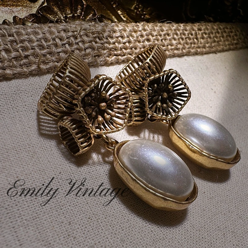 铜合金仿珍珠耳饰 【391】《美人鱼泪珠》Emily Vintage珍藏款