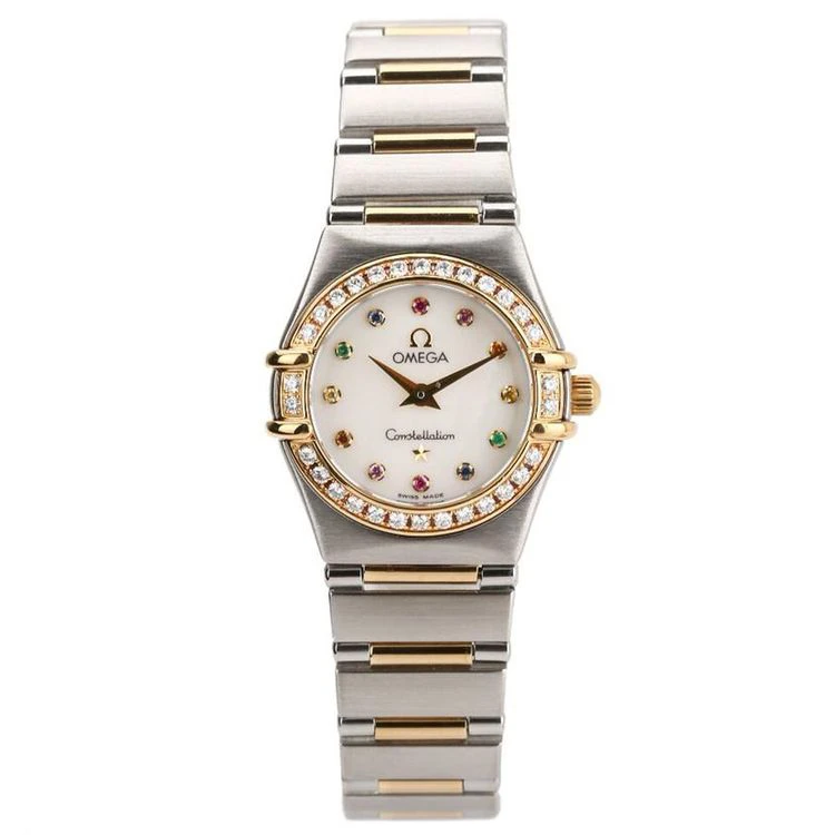 99新 Omega/欧米茄 /石英18k黄金/贝母盘/彩虹女神/表径22.5mm