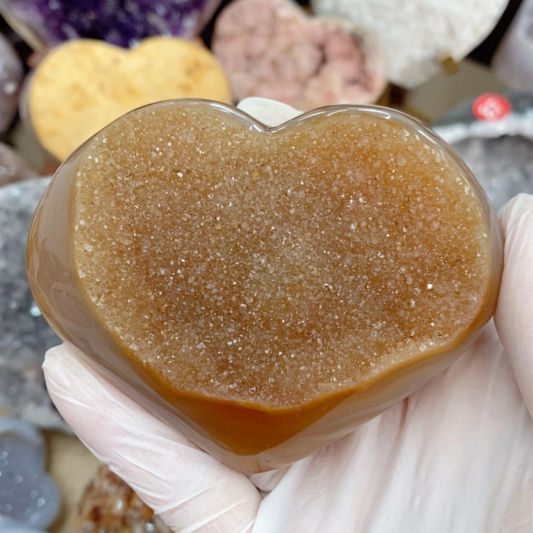 水晶天然水晶摆件9K金镶嵌