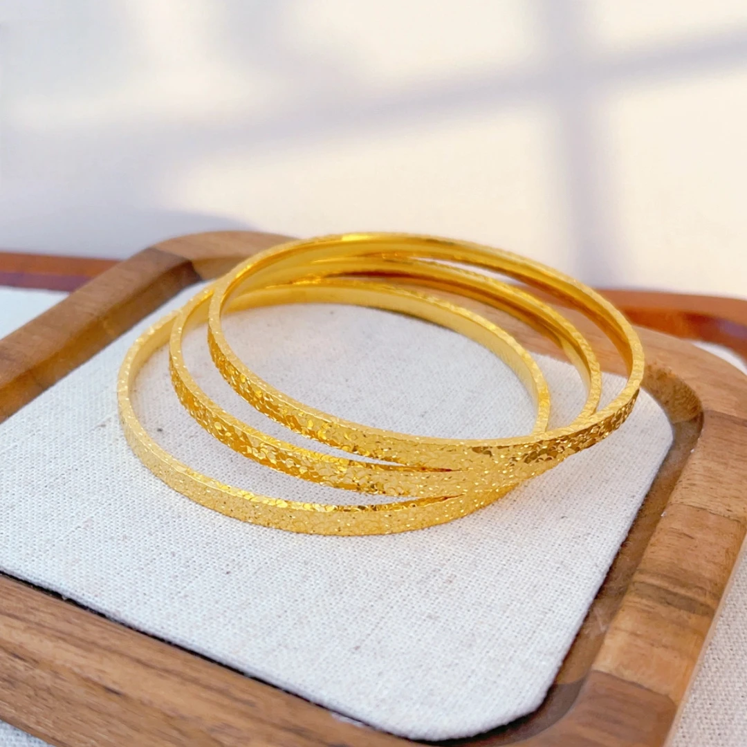 铜合金手镯 合金手镯 HEMEI/赫美卡4岁岁金爆闪碎冰冰手镯镀K金