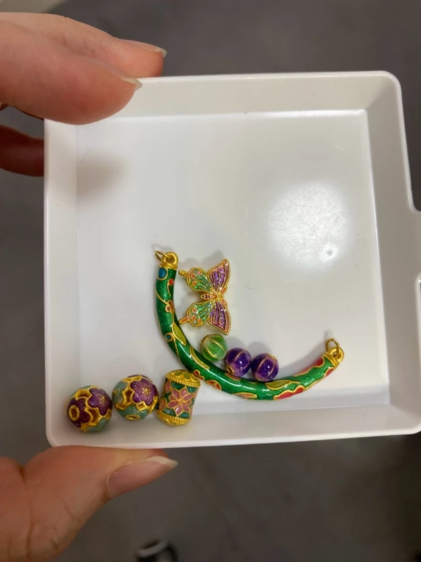 足金999烧蓝转运珠