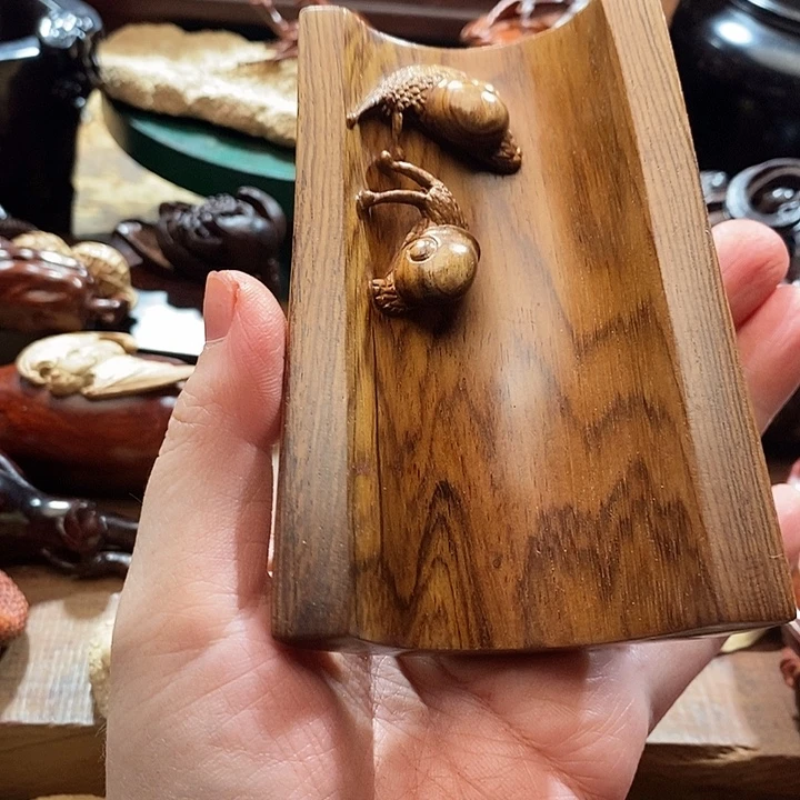 牛***兔黄花梨/降香黄檀纯手工蜗牛