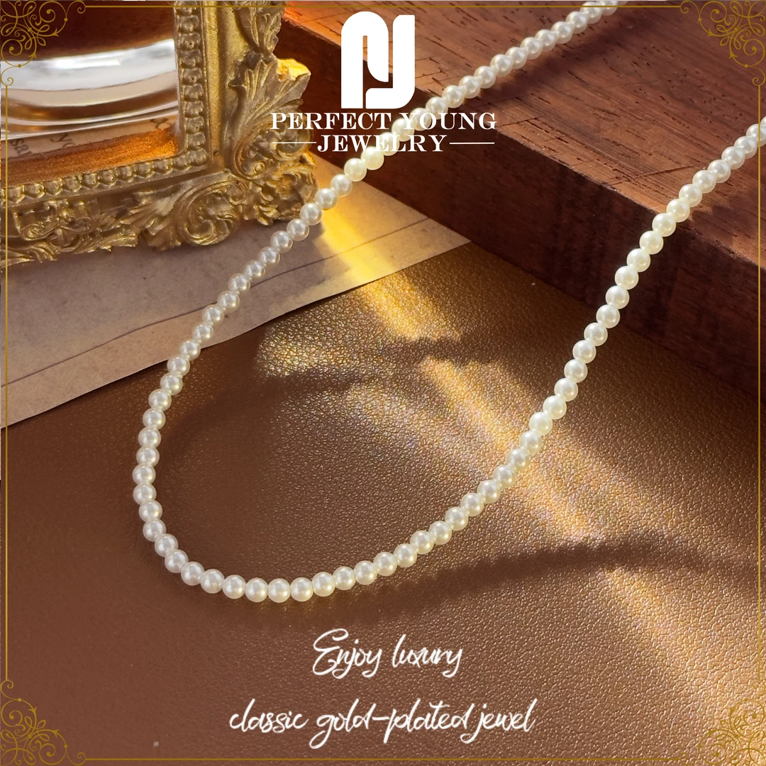 【小米珠】法式轻奢百搭优雅气质3咪项链Z-6156