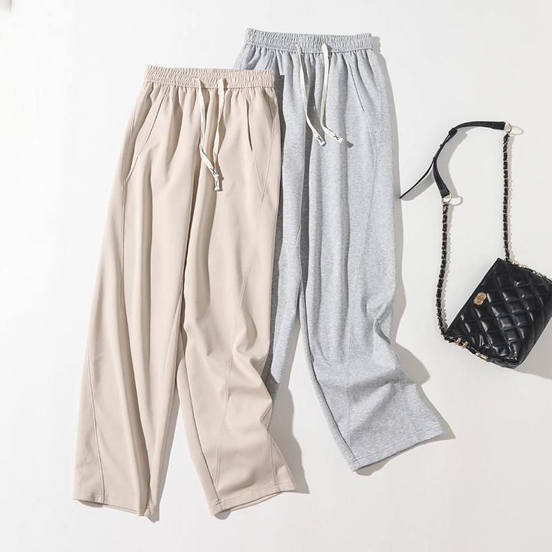 【清凉夏日】轻薄垂顺休闲窄版直筒裤百搭凉快显瘦遮胯长裤#5950-1